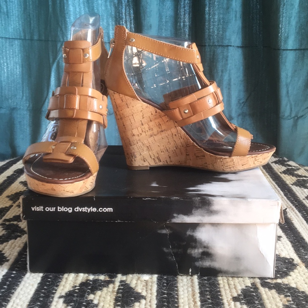 Dolce Vita Brown Gladiator Wedges - Size 10